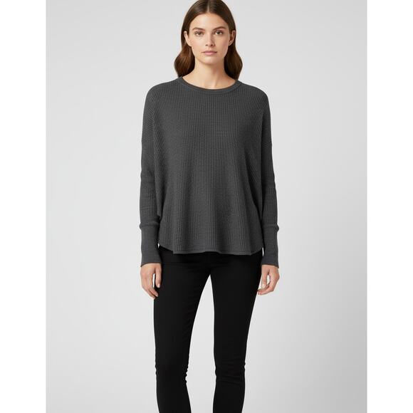 Anthropologie Postmark Women’s Small Gray Waffle Knit Long Sleeve Top - Picture 1 of 15